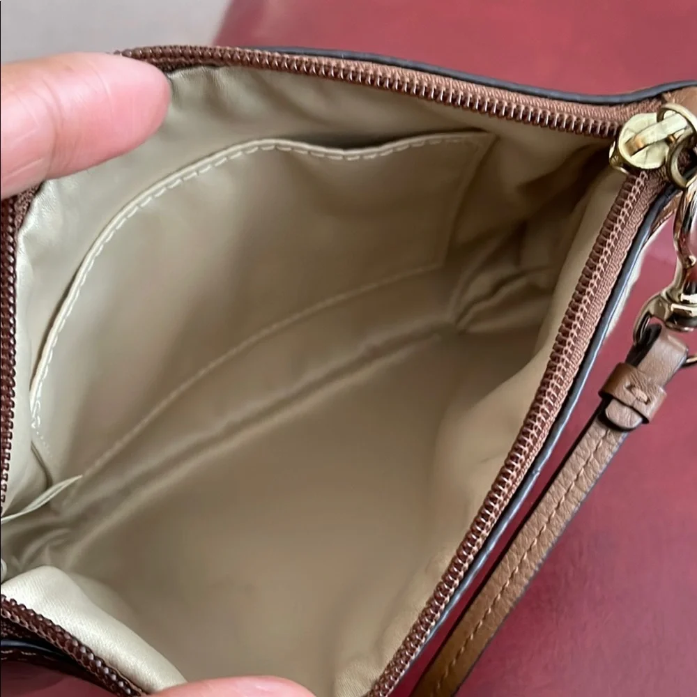 Coach Tan and Brown Signature Clutch - Picture 6 of 6